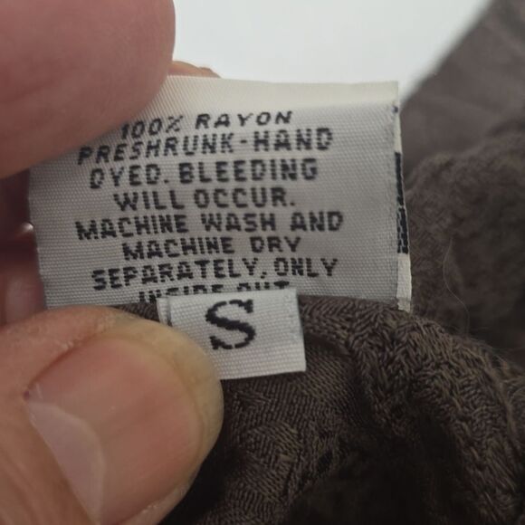 CP Shades Floral Brocade Jacquard Elastic Waist Wide Leg Pant Mocha Brown small - Picture 11 of 11